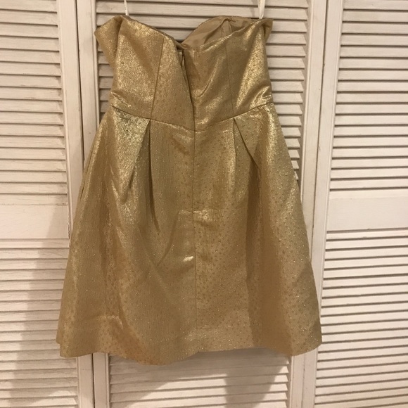 Gold strapless dress by Shoshanna - Picture 4 of 6